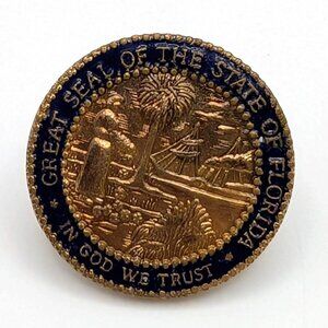 The Great Seal Of The State Of Florida In God We Trust Lapel Pin, FL Pin
